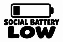 Social Battery Low flat artwork shown in black