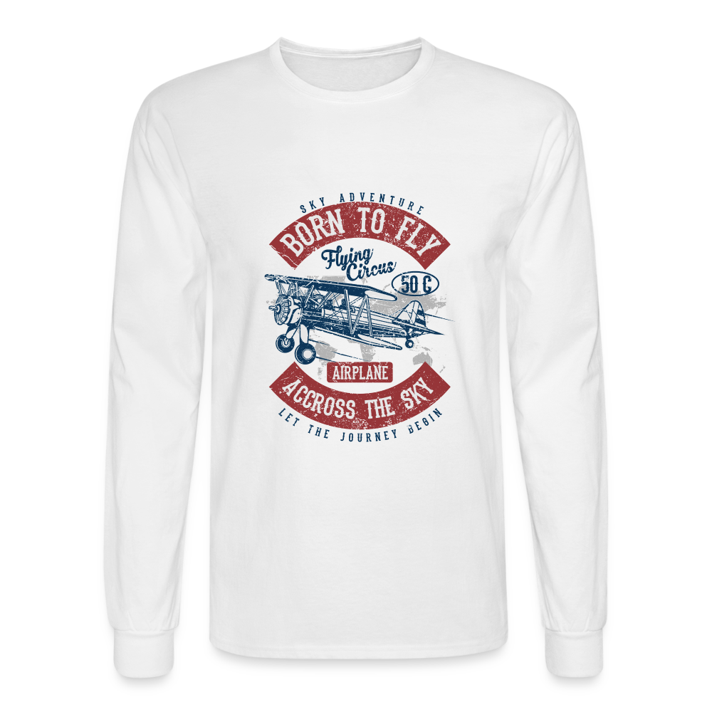 Born to Fly Men's Long Sleeve T-Shirt - white