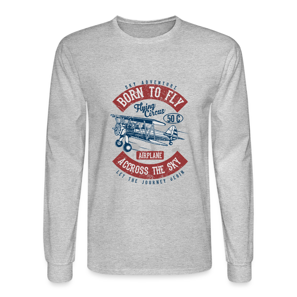 Born to Fly Men's Long Sleeve T-Shirt - heather gray