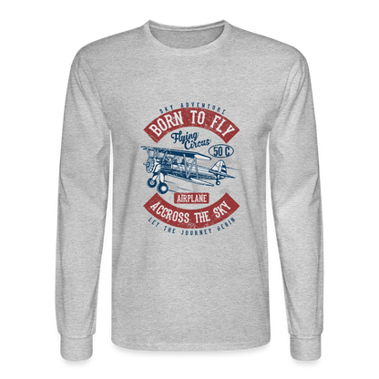 Born to Fly Men's Long Sleeve T-Shirt - heather gray