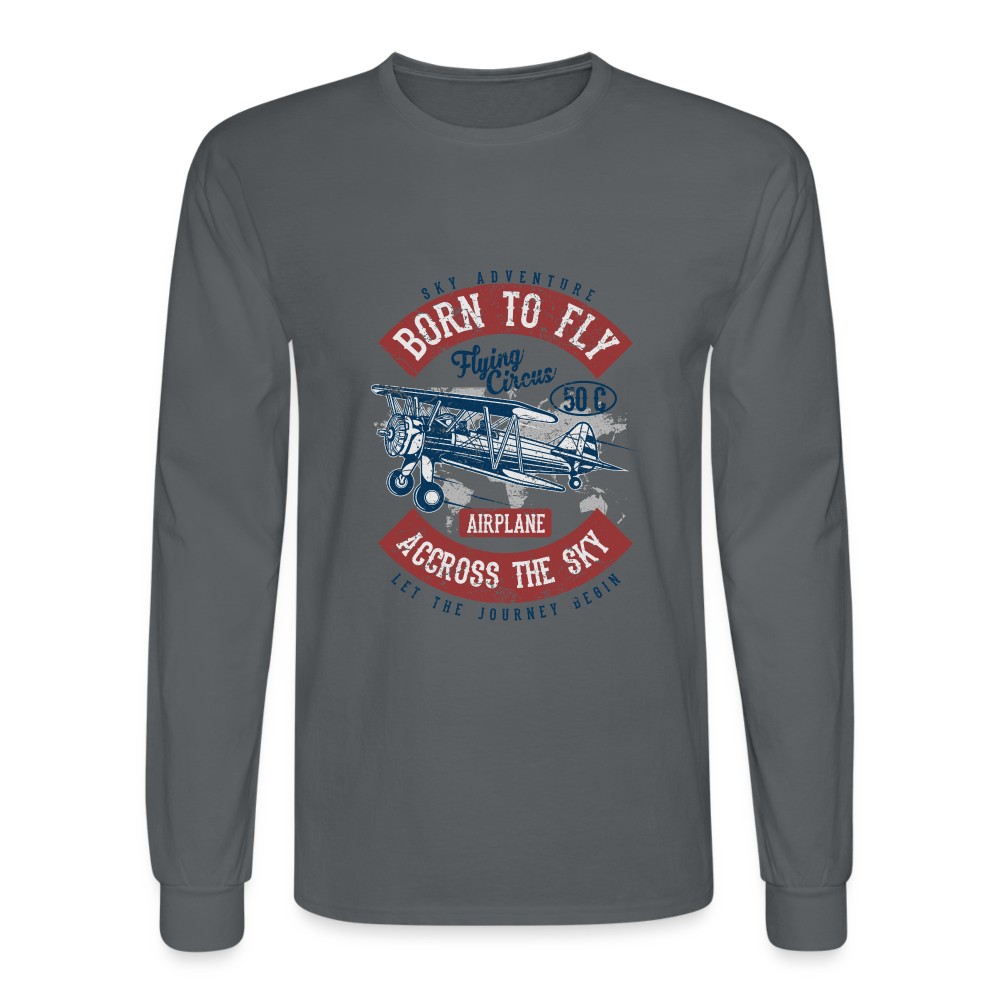 Born to Fly Men's Long Sleeve T-Shirt - charcoal