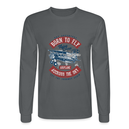 Born to Fly Men's Long Sleeve T-Shirt - charcoal