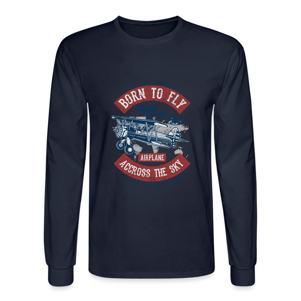 Born to Fly Men's Long Sleeve T-Shirt - navy