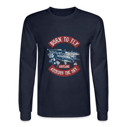 Born to Fly Men's Long Sleeve T-Shirt - navy