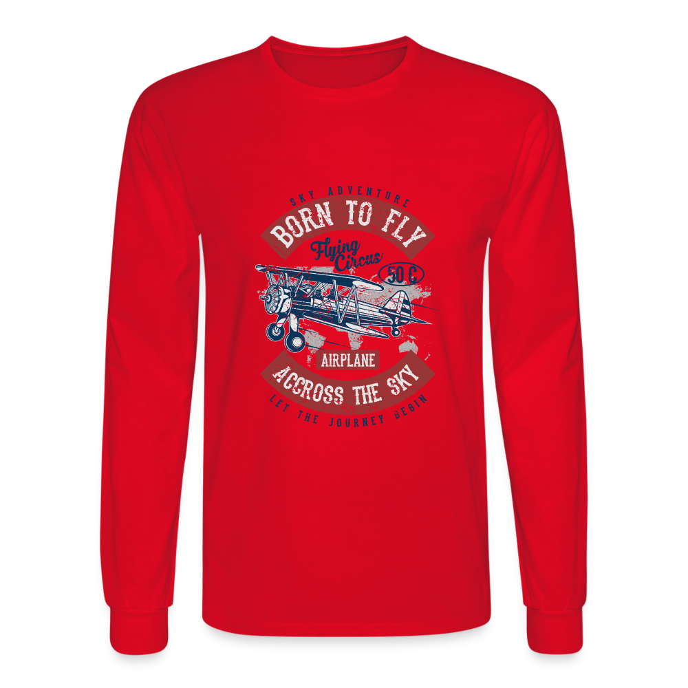Born to Fly Men's Long Sleeve T-Shirt - red