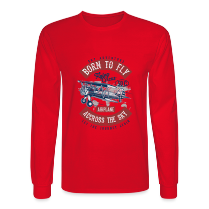 Born to Fly Men's Long Sleeve T-Shirt - red