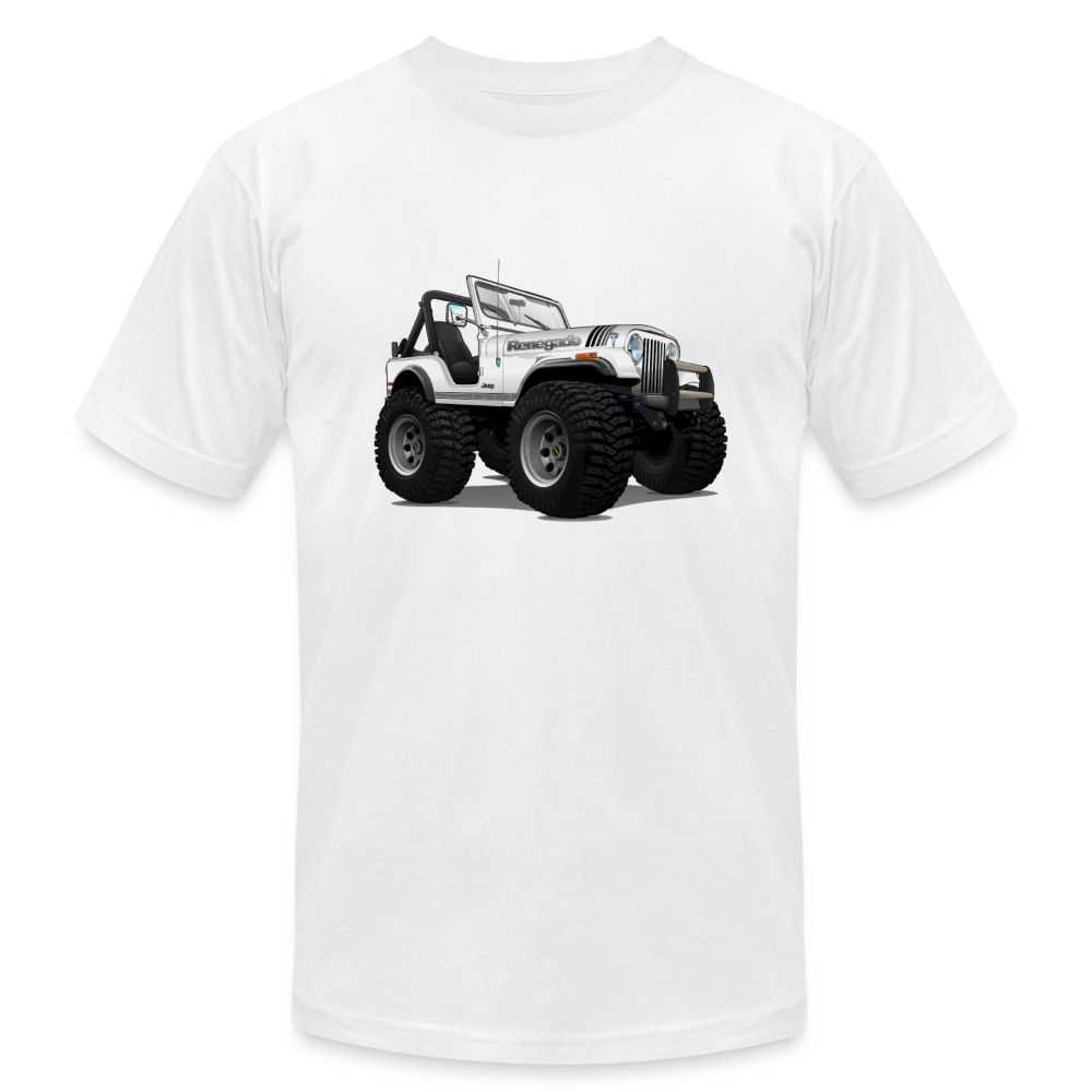 1980 Jeep CJ Renegade Unisex Jersey T-Shirt by Bella + Canvas - white