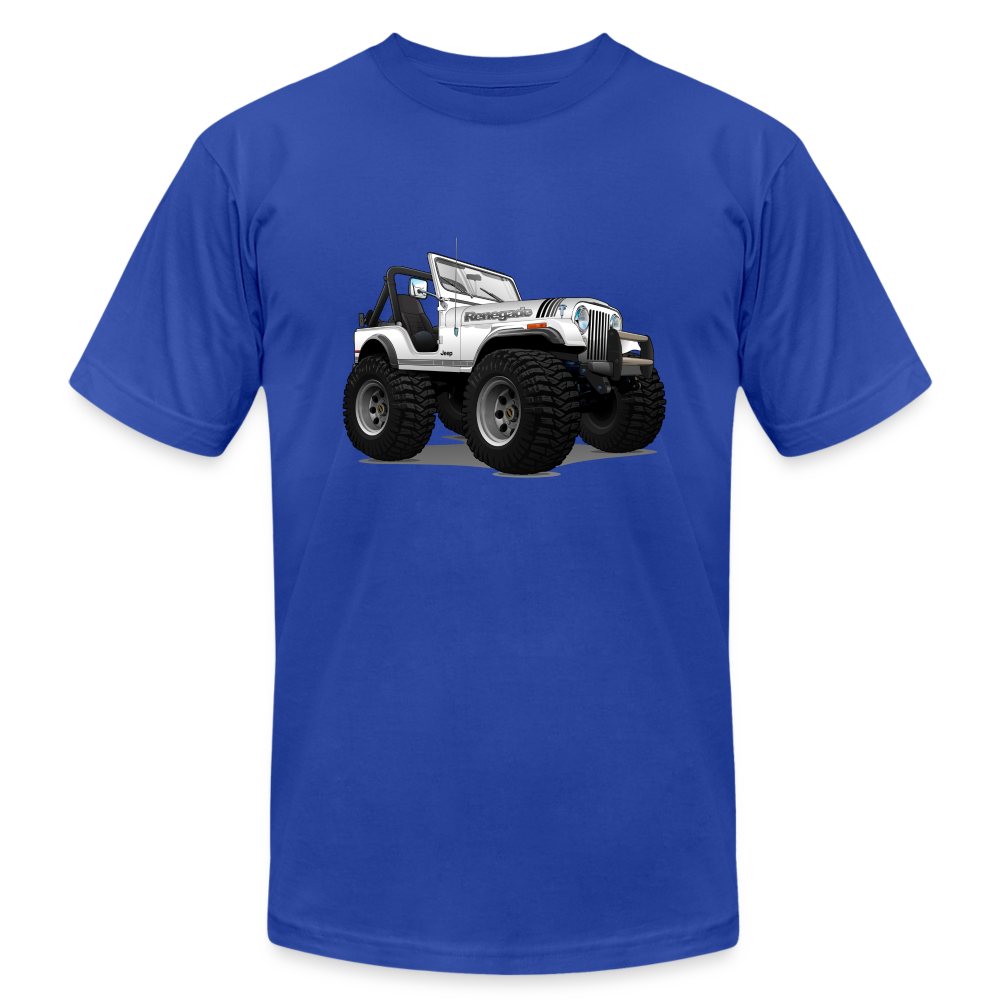 1980 Jeep CJ Renegade Unisex Jersey T-Shirt by Bella + Canvas - royal blue