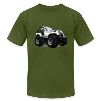1980 Jeep CJ Renegade Unisex Jersey T-Shirt by Bella + Canvas - olive