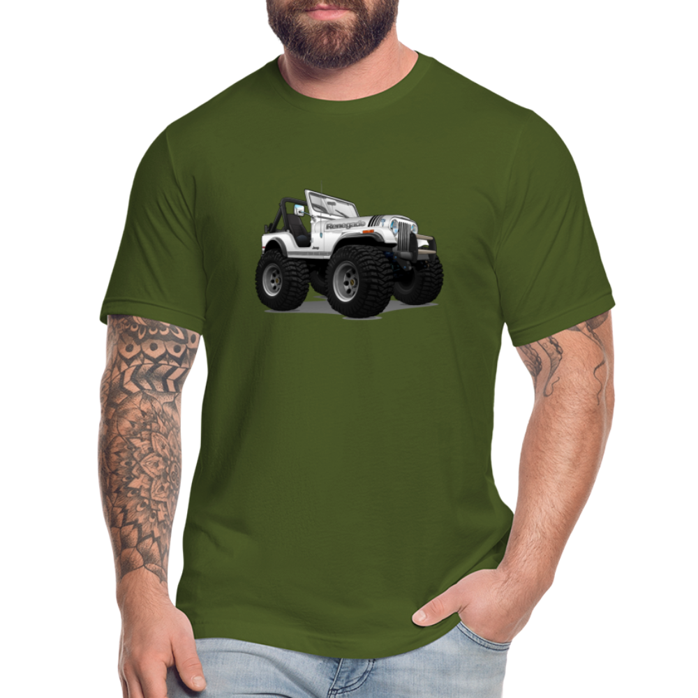 1980 Jeep CJ Renegade Unisex Jersey T-Shirt by Bella + Canvas - olive