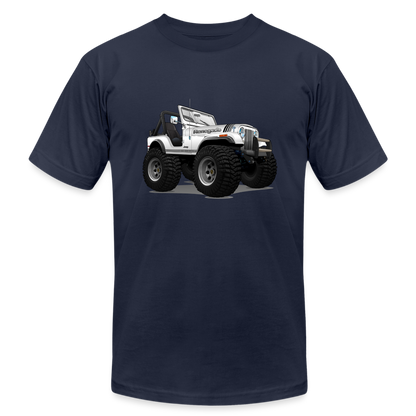 1980 Jeep CJ Renegade Unisex Jersey T-Shirt by Bella + Canvas - navy
