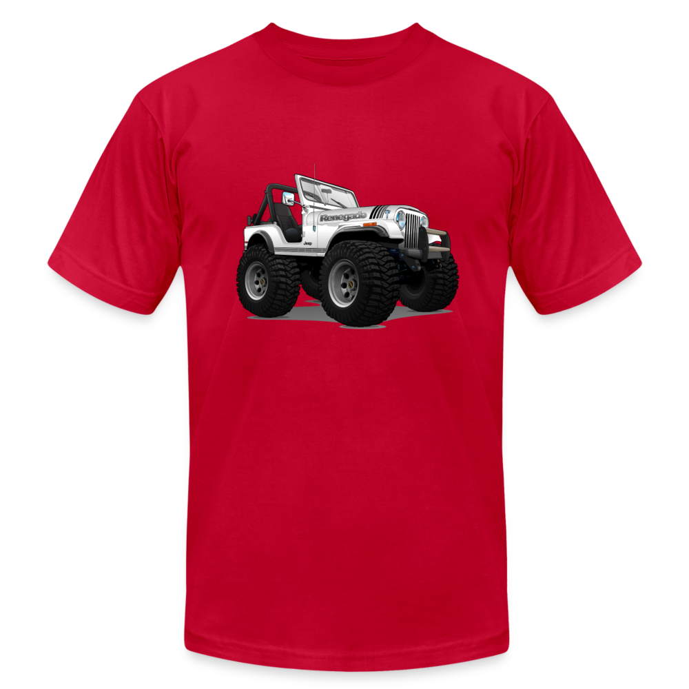 1980 Jeep CJ Renegade Unisex Jersey T-Shirt by Bella + Canvas - red