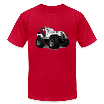 1980 Jeep CJ Renegade Unisex Jersey T-Shirt by Bella + Canvas - red
