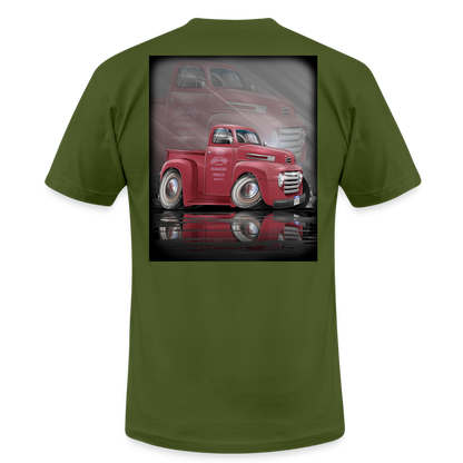 1948 Ford F1 Pickup Truck Unisex Jersey T-Shirt by Bella + Canvas - olive