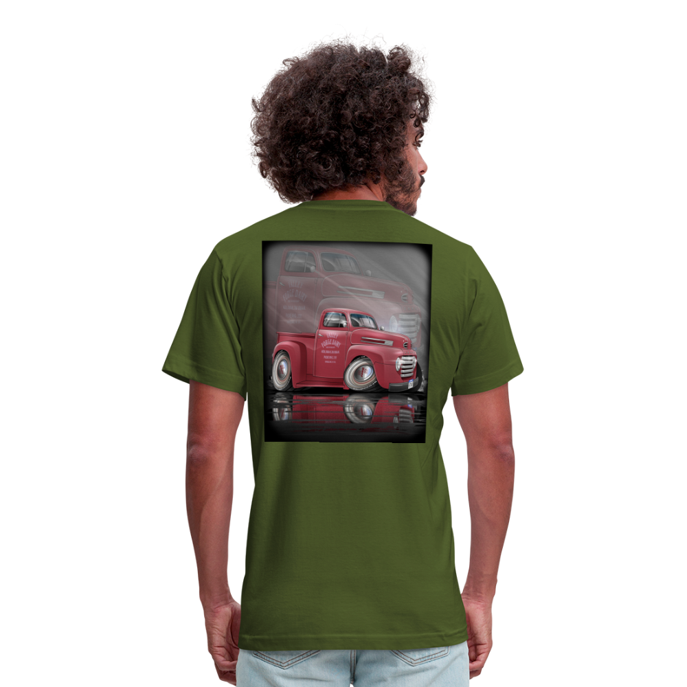 1948 Ford F1 Pickup Truck Unisex Jersey T-Shirt by Bella + Canvas - olive
