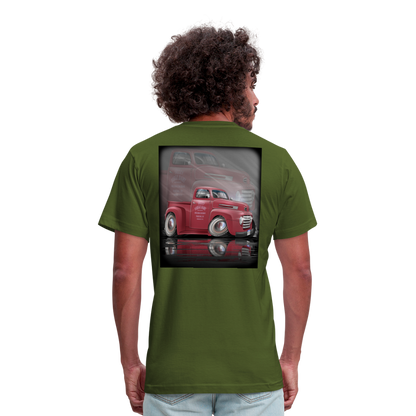 1948 Ford F1 Pickup Truck Unisex Jersey T-Shirt by Bella + Canvas - olive