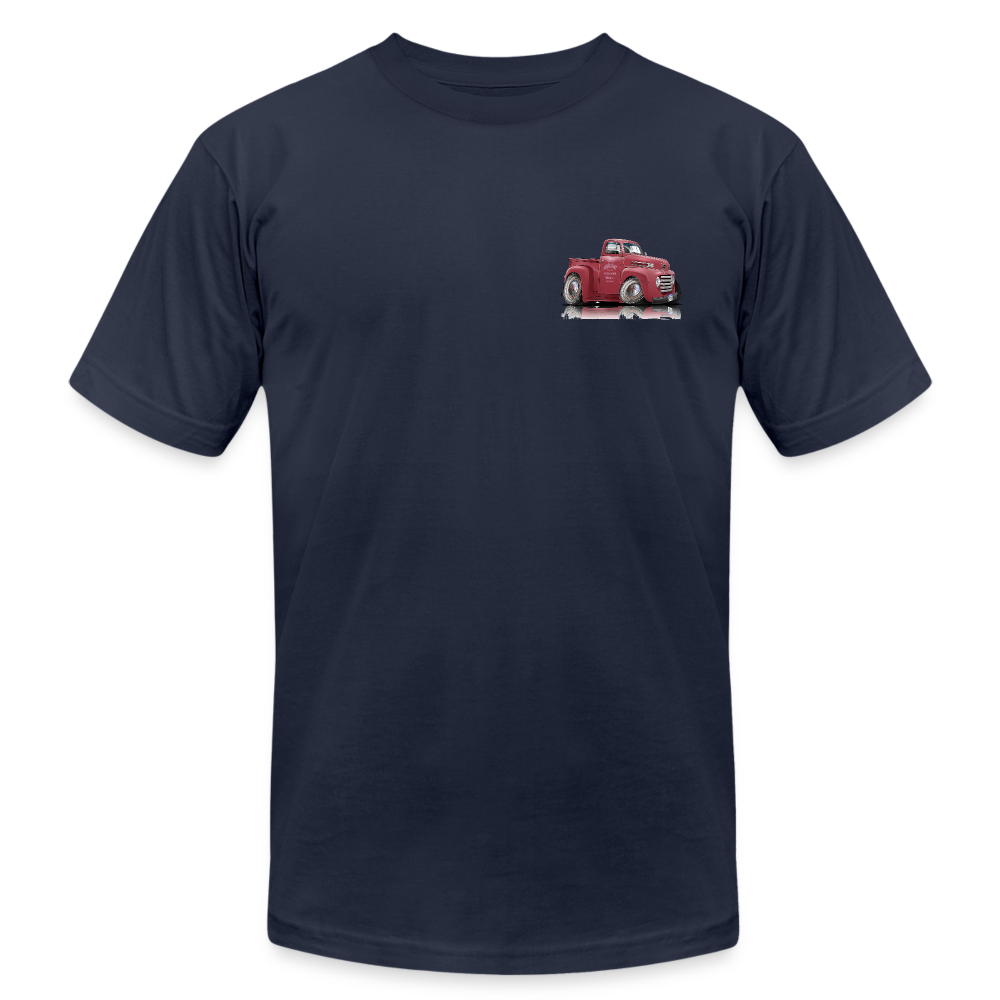 1948 Ford F1 Pickup Truck Unisex Jersey T-Shirt by Bella + Canvas - navy