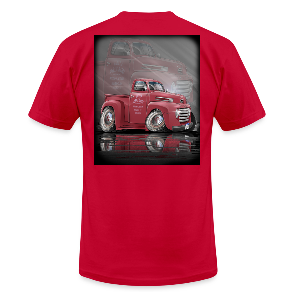 1948 Ford F1 Pickup Truck Unisex Jersey T-Shirt by Bella + Canvas - red