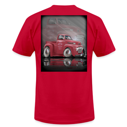 1948 Ford F1 Pickup Truck Unisex Jersey T-Shirt by Bella + Canvas - red