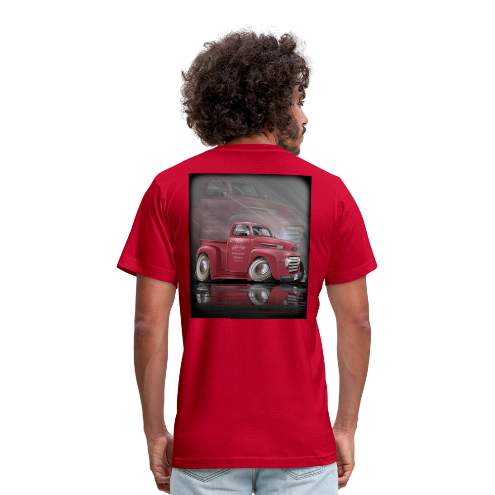 1948 Ford F1 Pickup Truck Unisex Jersey T-Shirt by Bella + Canvas - red