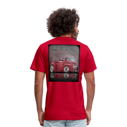 1948 Ford F1 Pickup Truck Unisex Jersey T-Shirt by Bella + Canvas - red