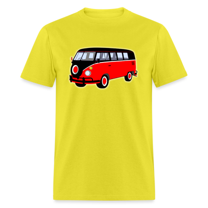 Unisex Classic T-Shirt Volkswagen Bus Red-Black - yellow