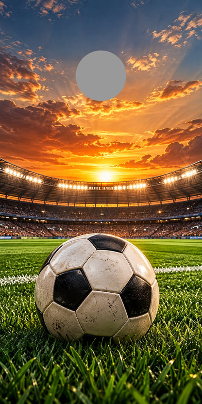Stadium Soccer cornhole wrap proof showing regulation hole position