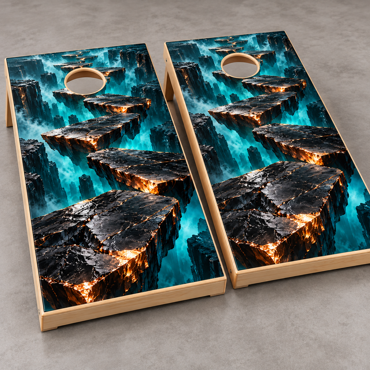 steps optical illusion wrap on two boards; boards not included
