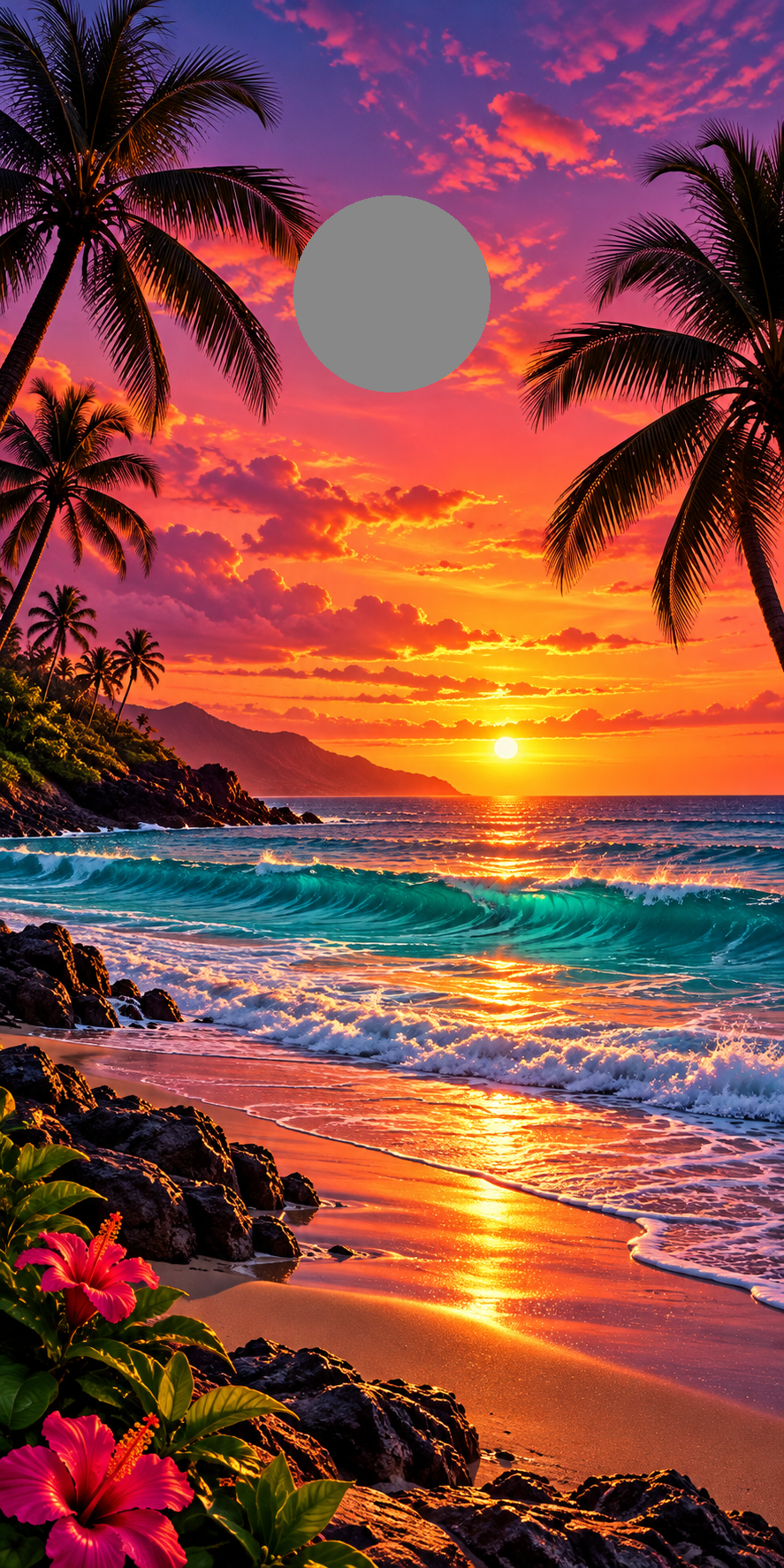 Sunset Palm Paradise regulation gray hole-position proof marker