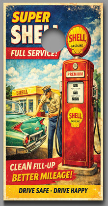 Shell Super Full Service Gas Station Corn hole Decal Wraps