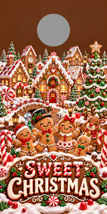 Sweet Christmas Gingerbread Village Cornhole Board Wraps gray hole placement preview
