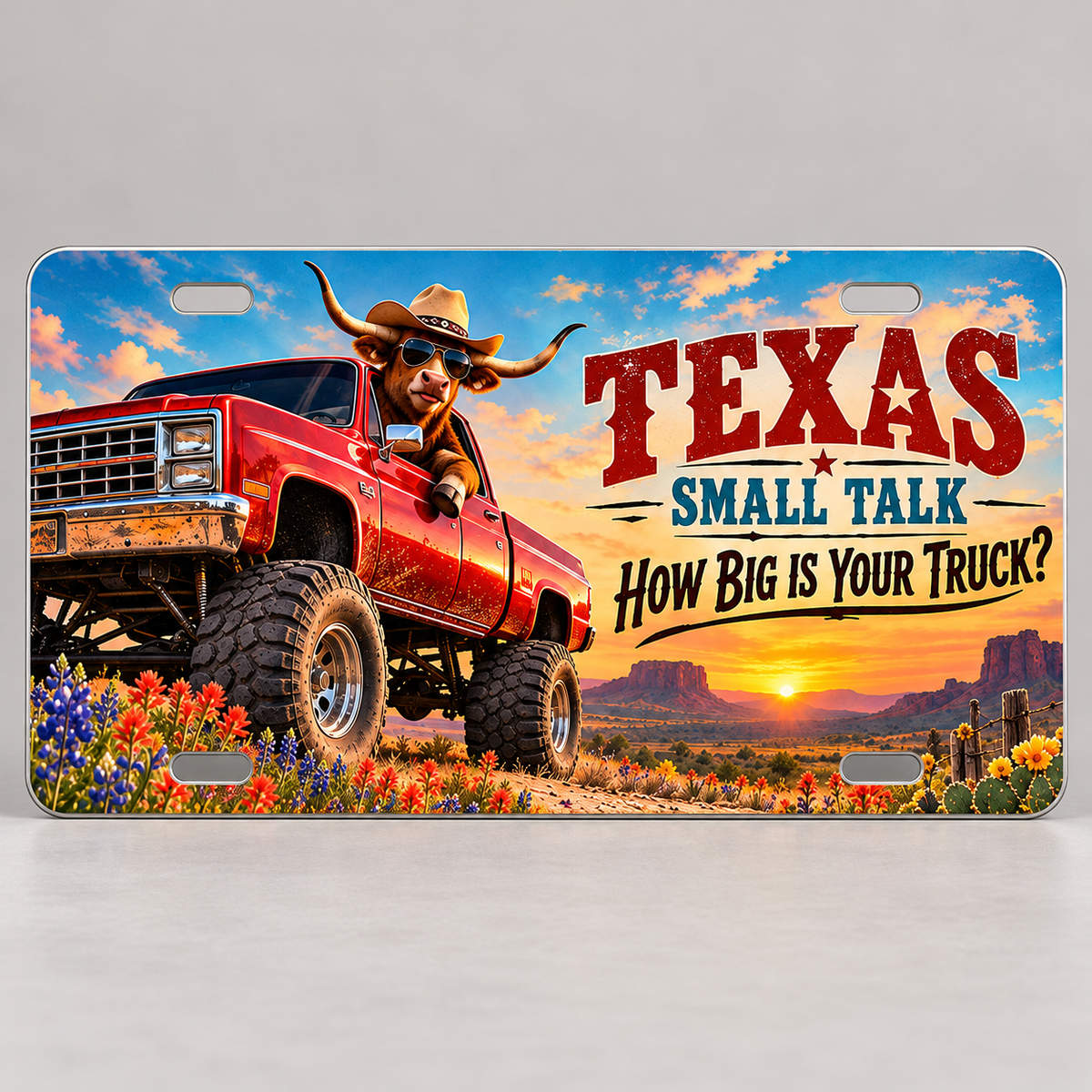 Texas Small Talk funny license plate — 0.65 mm aluminum $19.99