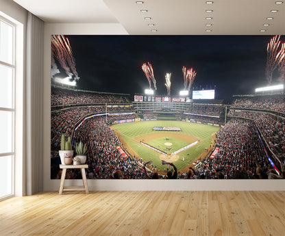 Globe Life Field Fireworks Baseball Diamond Custom Designed Wallpaper