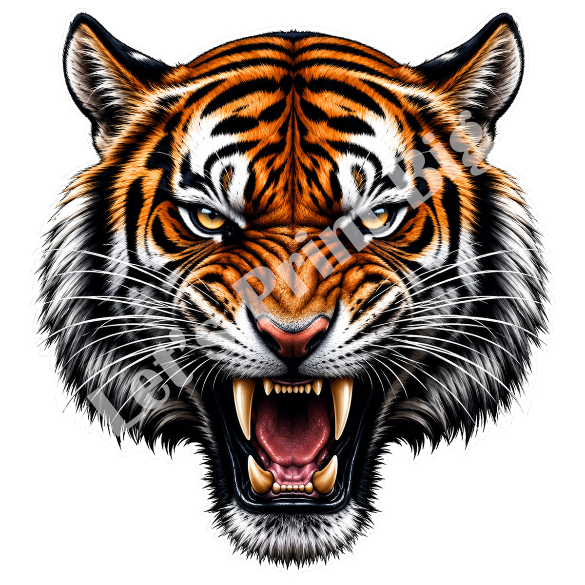 Ferocious Roaring Tiger Decal – Indoor Wall or Outdoor Vinyl