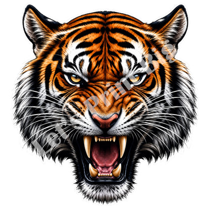 Ferocious Roaring Tiger Decal – Indoor Wall or Outdoor Vinyl
