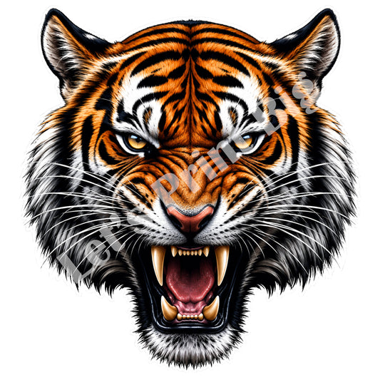 Ferocious Roaring Tiger Decal – Indoor Wall or Outdoor Vinyl