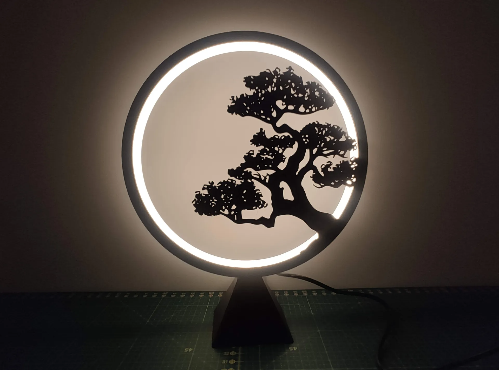 Circle of Light Bonsai Tree Desk Display