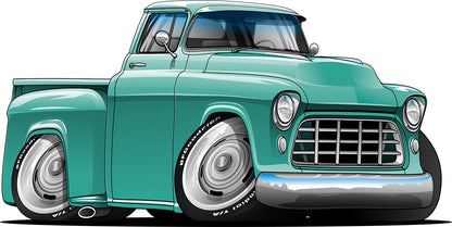 1955 Hot Rod Classic Chevy Pickup Truck Art Wall Decal
