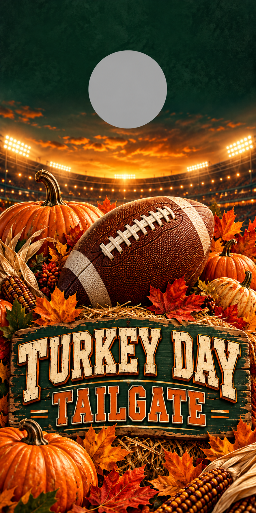 Turkey Day Tailgate Thanksgiving Cornhole Board Wraps with gray hole placement preview