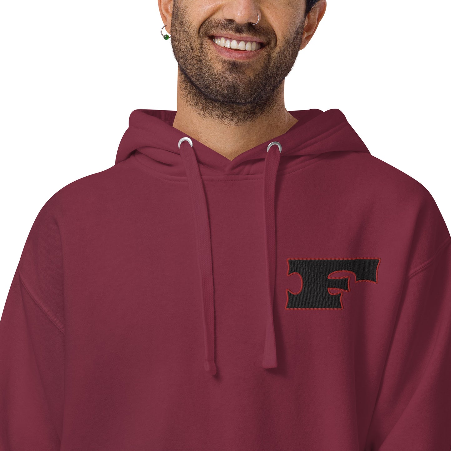 Letter "F" Embroidered Unisex Hoodie 2 Color Logo