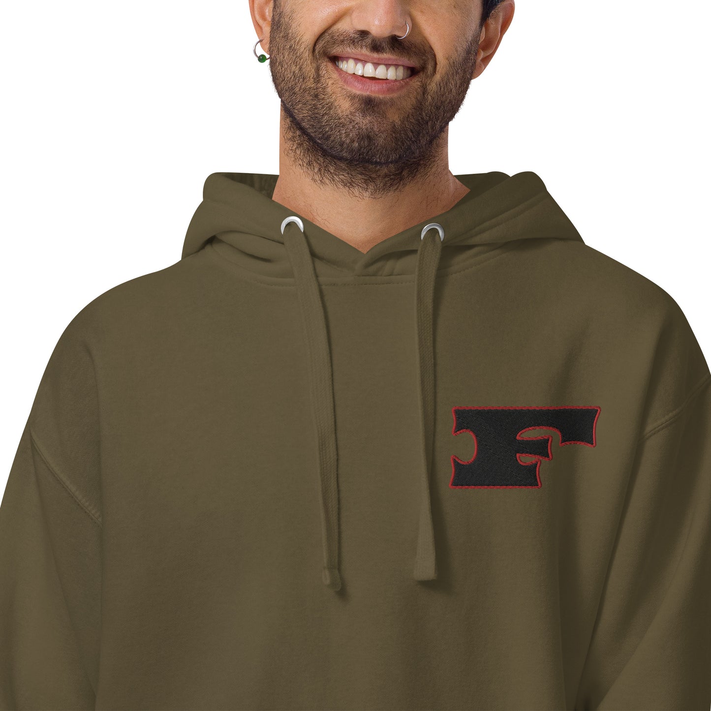 Letter "F" Embroidered Unisex Hoodie 2 Color Logo