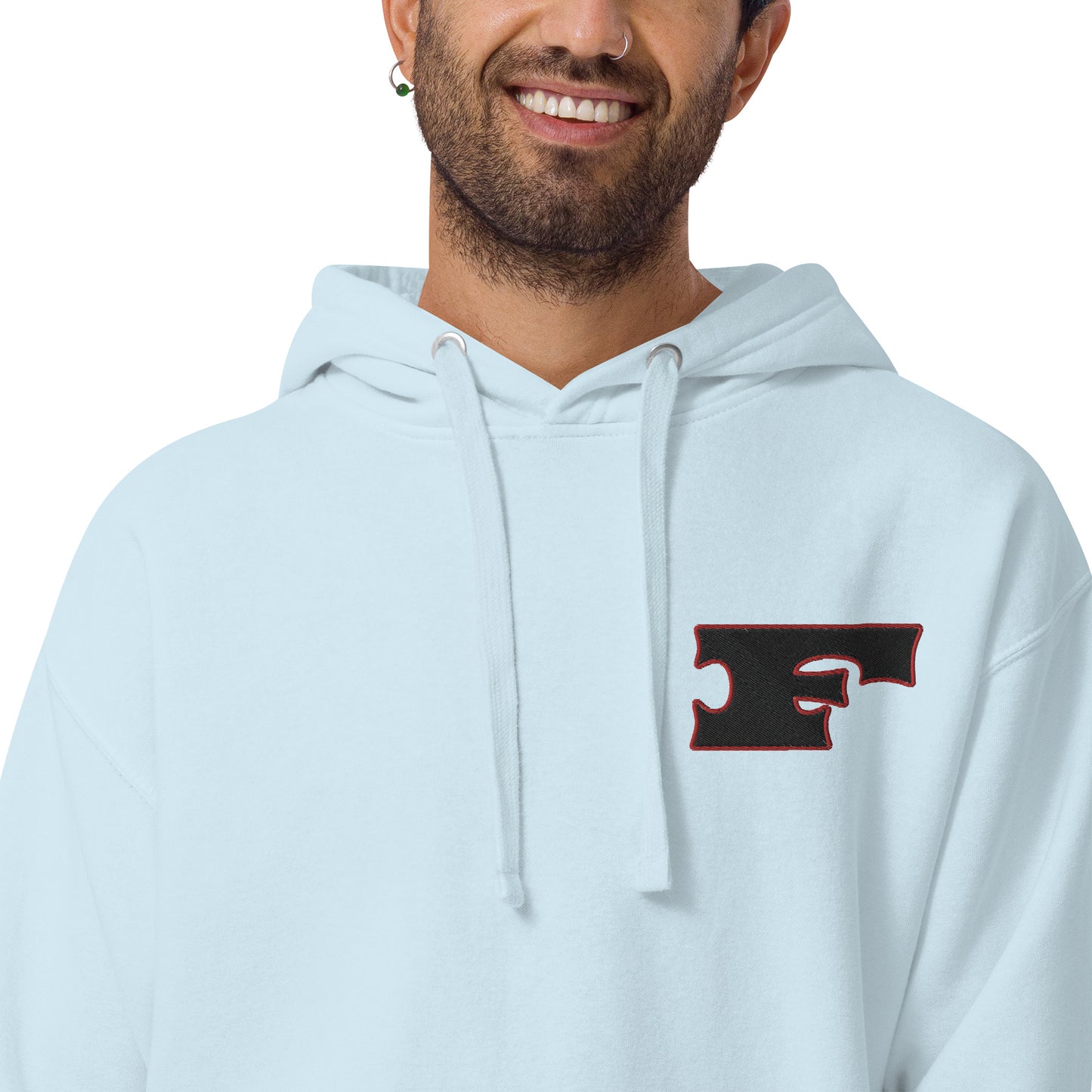 Letter "F" Embroidered Unisex Hoodie 2 Color Logo