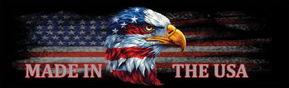 Made in the USA American Bald Eagle Head Distressed Flag Rear Window Decal
