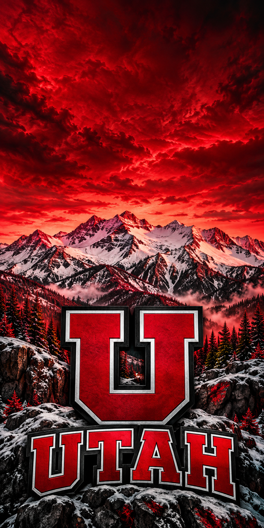 Utah Crimson Summit cornhole wrap complete artwork without hole