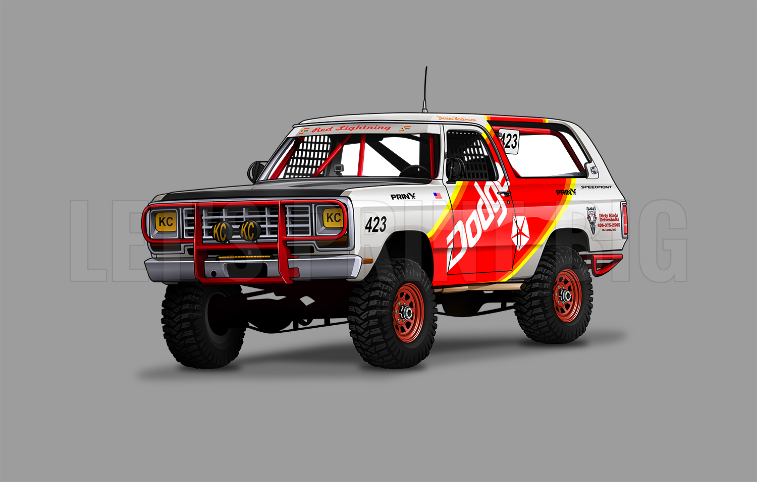 1983 Dodge Ramcharger Car Art Wall Decal