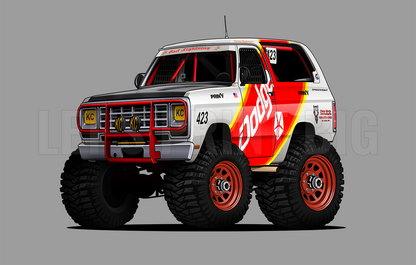 1983 Dodge Ramcharger Cartoon Car Art Wall Decal