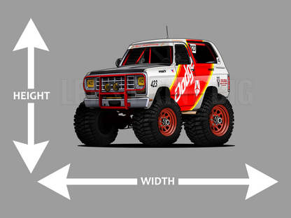 1983 Dodge Ramcharger Cartoon Car Art Wall Decal