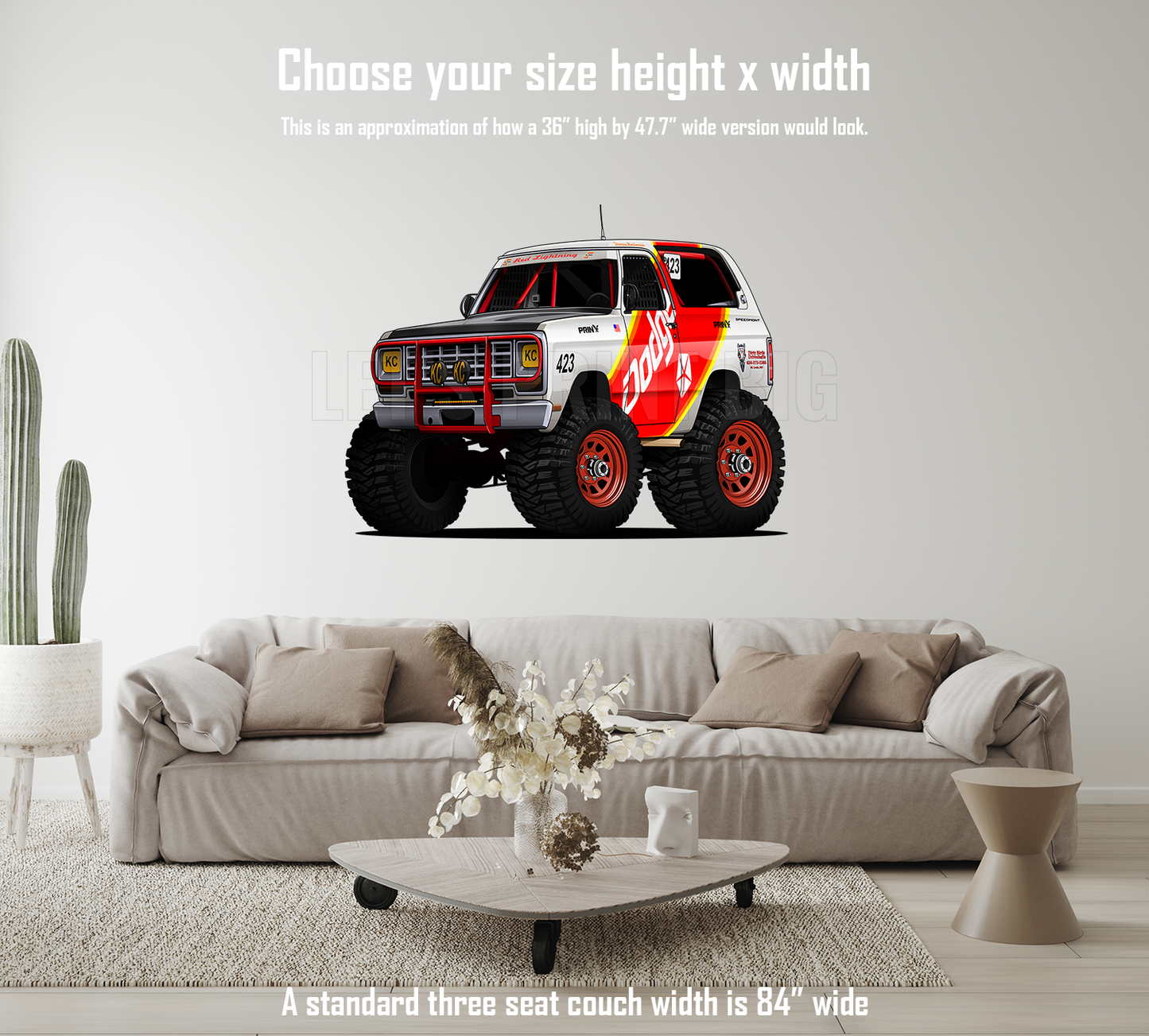 1983 Dodge Ramcharger Cartoon Car Art Wall Decal