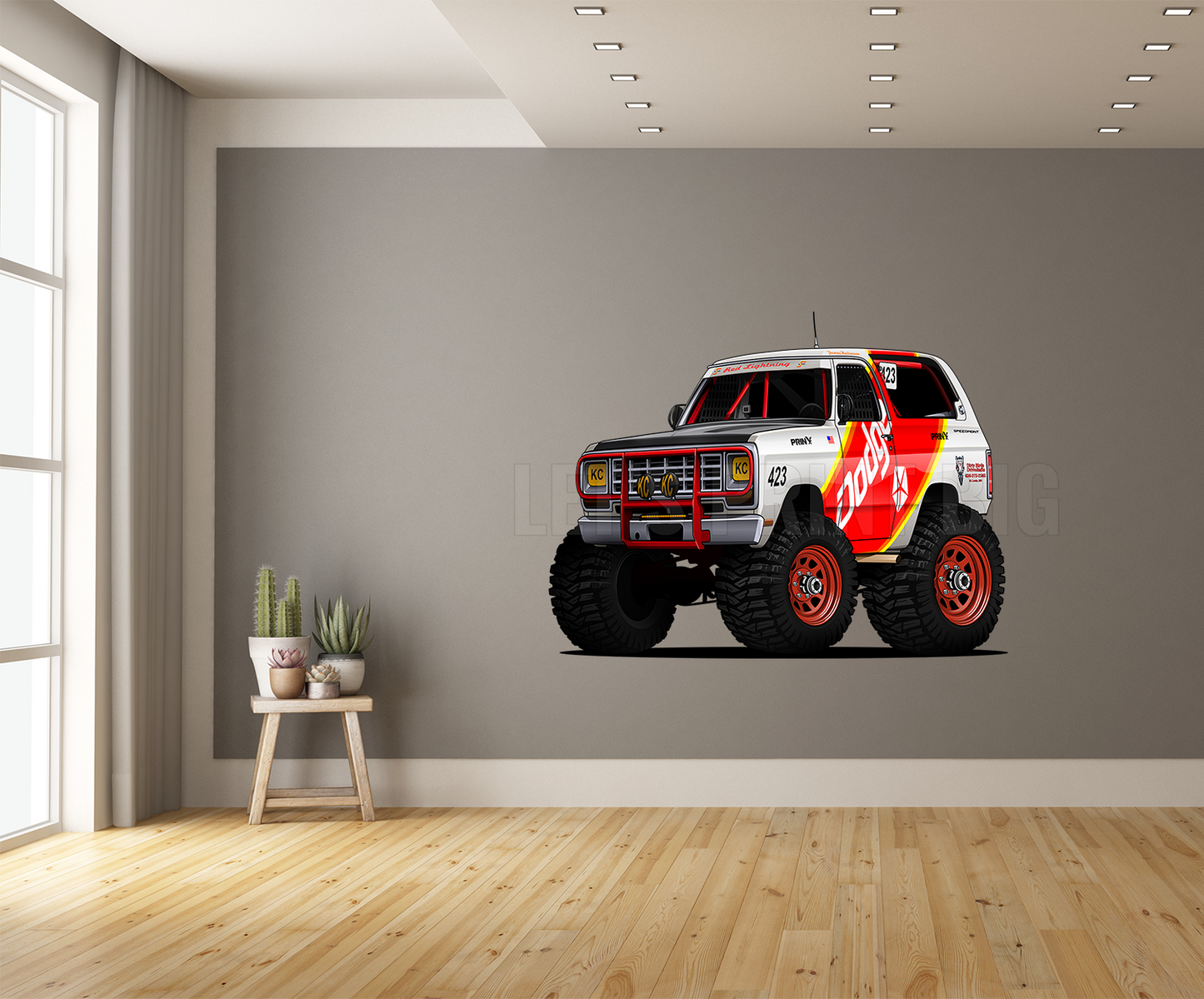 1983 Dodge Ramcharger Cartoon Car Art Wall Decal