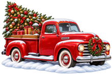 Vintage Christmas Truck standalone decal only